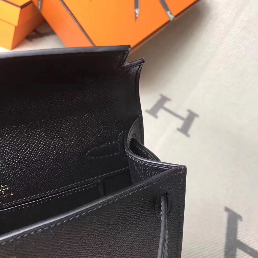 에르메스 미니 켈리백22 블랙 금장 앱송